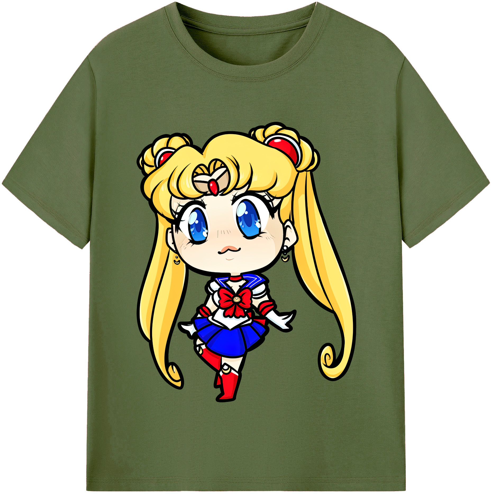 （画像用） 美少女戦士セーラームーン 月野 うさぎ つきの うさぎ Sailor Moon Tsukino Usagi 綿100％半袖Tシャツ（フロントプリント）